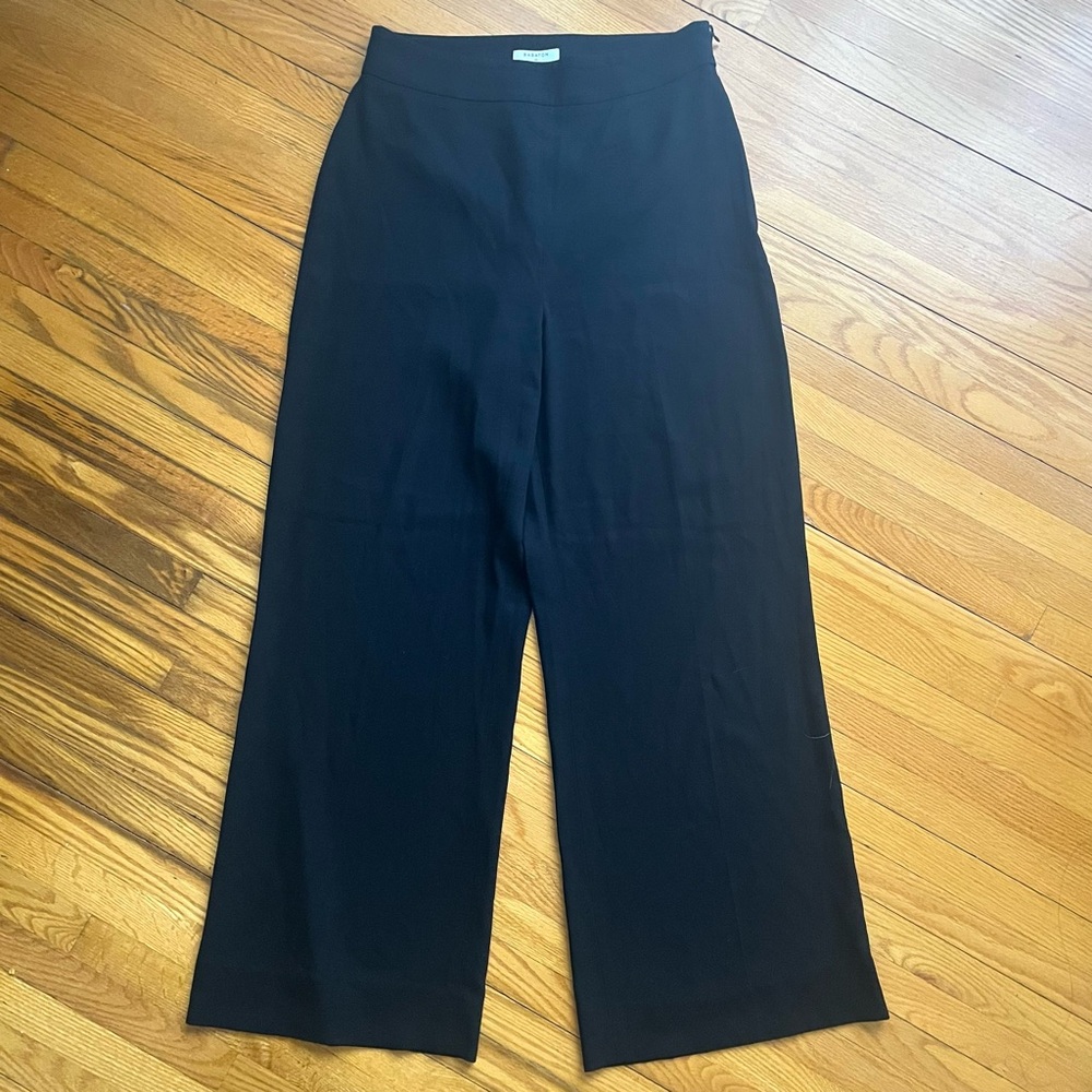 ARITZIA Babaton Lincoln Black Wide Leg High Waisted Trouser Pants Size 10 - Picture 3 of 8